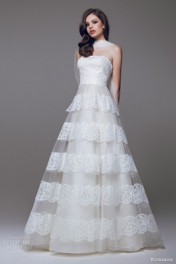 blumarine sposa 2015 a line wedding dress lace skirt