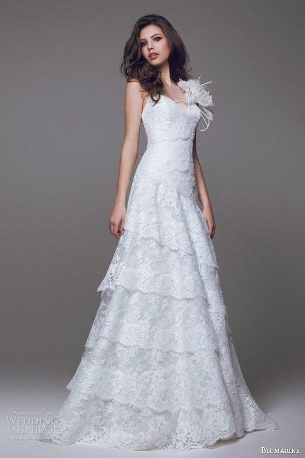 blumarine sposa 2015 beautiful lace wedding dress with straps
