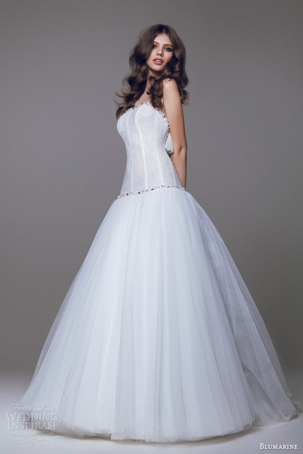 blumarine sposa 2015 drop waist ball gown bow accent