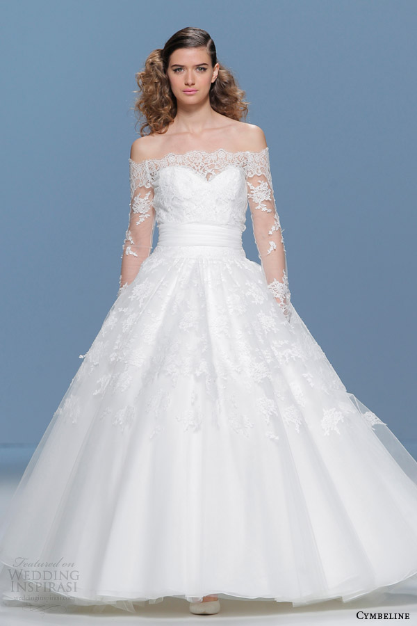 cymbeline 2015 off the shoulder long sleeve wedding dress