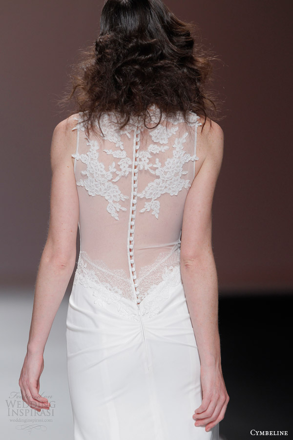 cymbeline 2015 sleeveless v neck wedding dress sheer back view