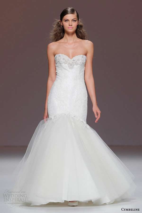 cymbeline 2015 strapless mermaid fit flare wedding dress