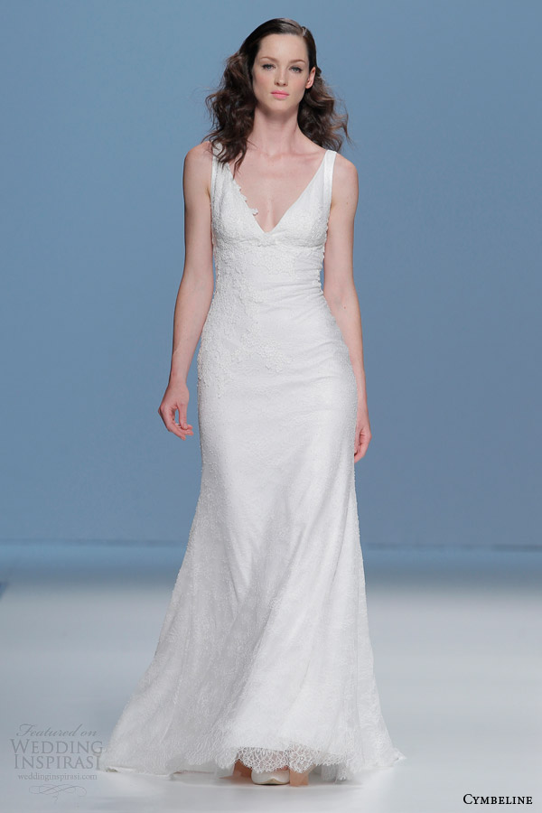 cymbeline bridal 2015 sleeveless sheath wedding dress v neck