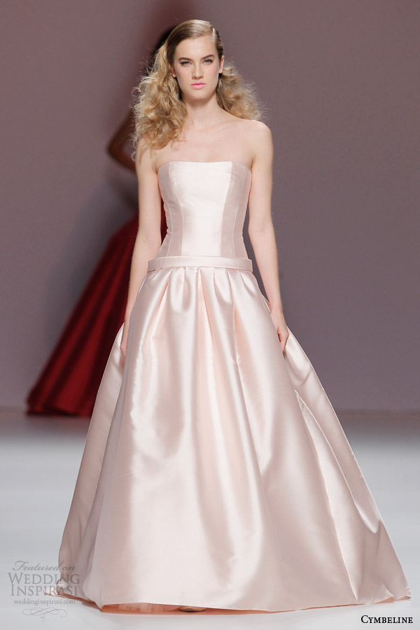 cymbeline bridal 2015 strapless champagne colored wedding dress