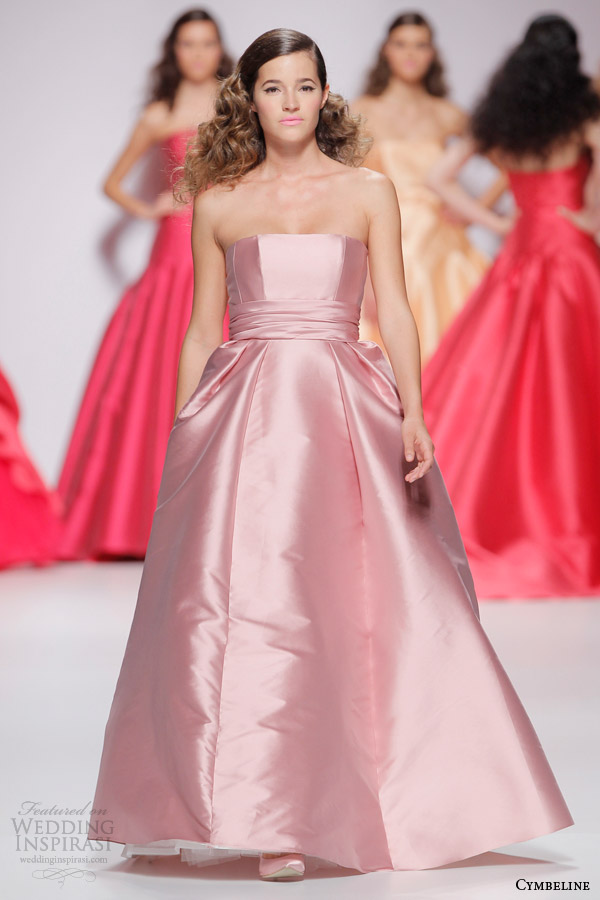 cymbeline bridal 2015 strapless rose champagne colored wedding dress