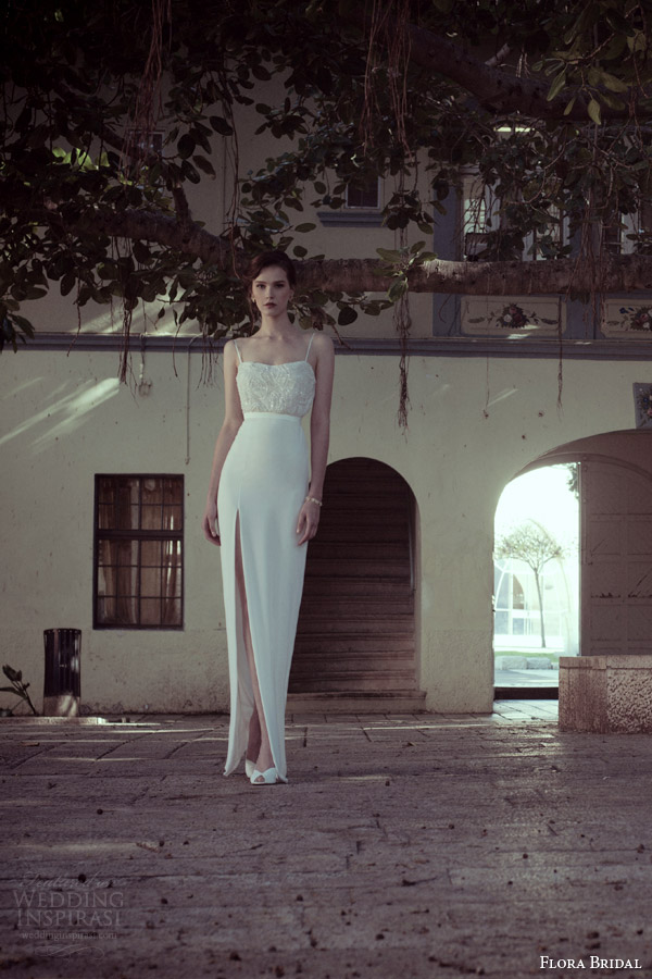 flora 2014 nicka bridal gown slit straps