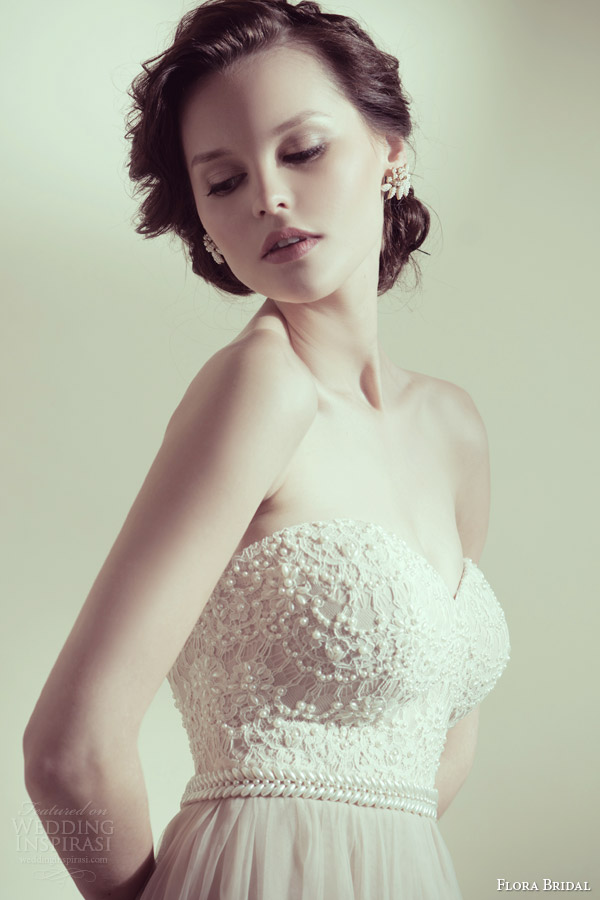 flora bridal 2014 catherine strapless beaded bodice wedding dress