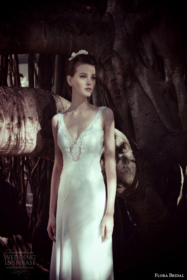 flora bridal 2014 collection sleeveless wedding dress lori