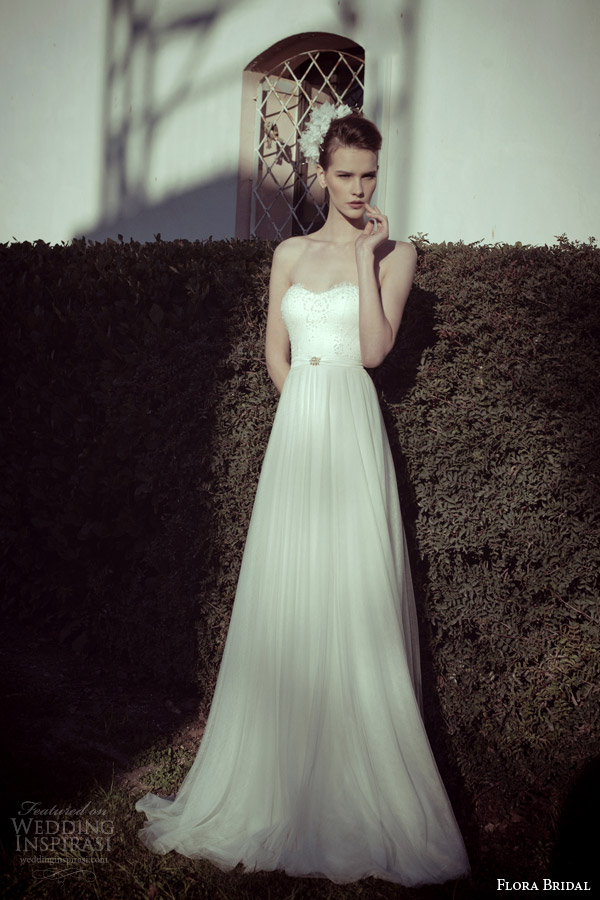 flora bridal 2014 donna strapless wedding dress