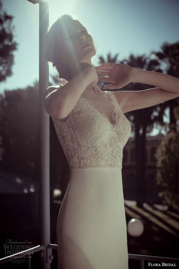 flora bridal 2014 eli sleeveless sheath wedding dress
