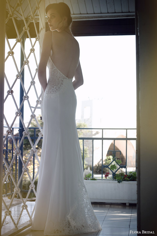 flora bridal 2014 eve wedding dress with straps back view train