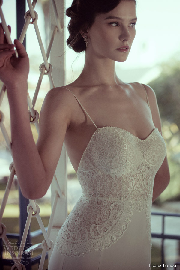 flora bridal 2014 eve wedding dress with straps exquisite detailing