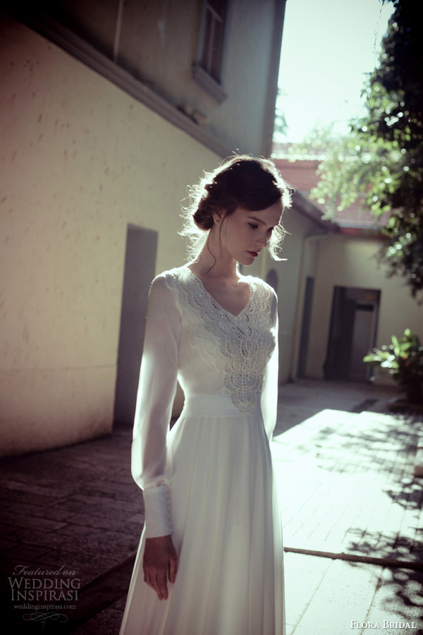 flora bridal 2014 madeline long sleeve modest wedding dress