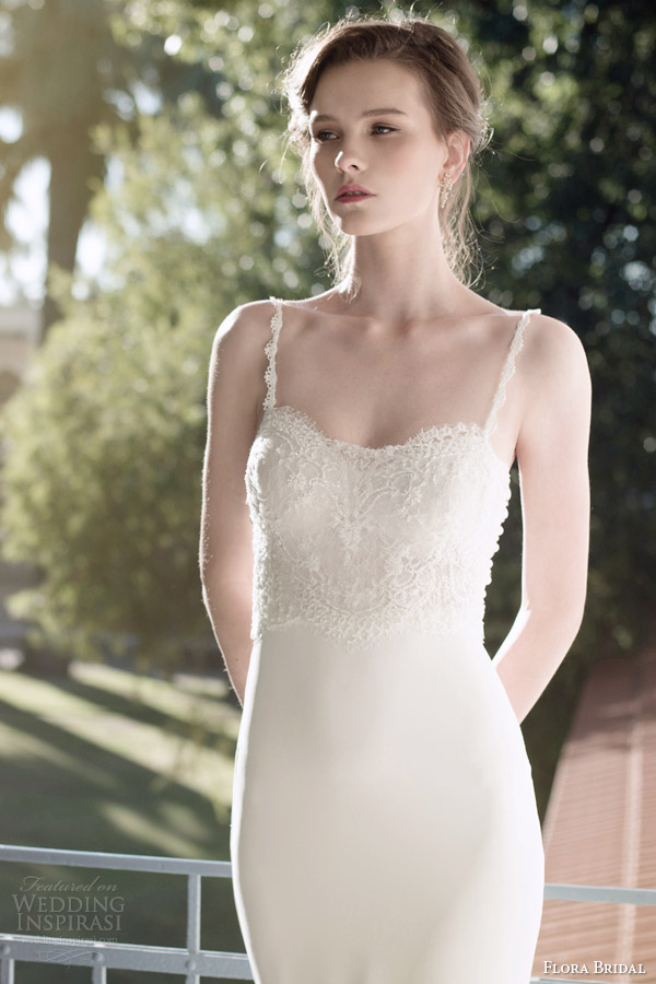 flora bridal 2014 magda sleeveless lace bodice wedding dress