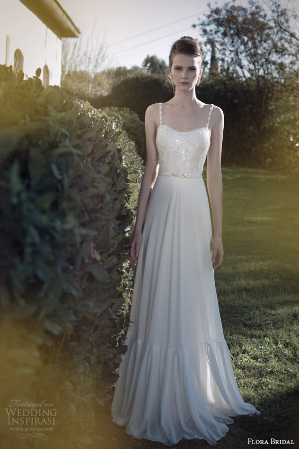 flora bridal 2014 wedding dress with straps kate