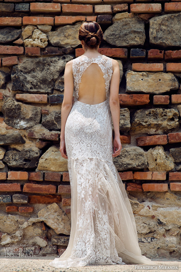 francesca miranda bridal fall 2014 antoinette sleeveless wedding dress keyhole back view