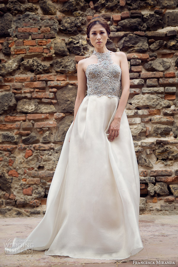 francesca miranda bridal fall 2014 camille sleeveless high neck wedding dress