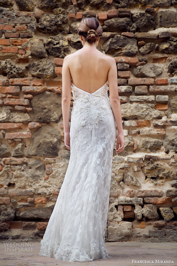 francesca miranda bridal fall 2014 dominique strapless wedding dress back