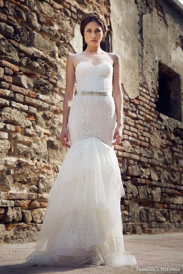 francesca miranda bridal fall 2014 jolie strapless mermaid wedding dress