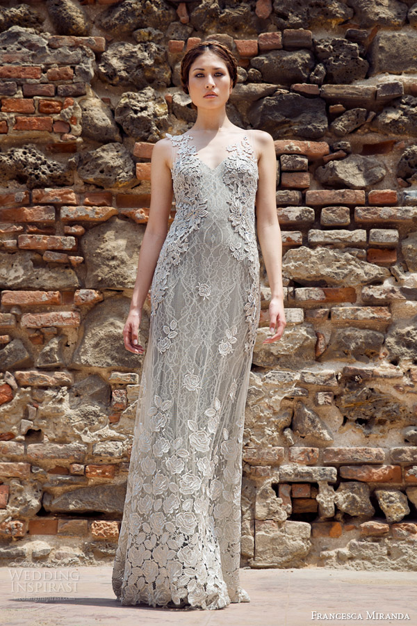 francesca miranda bridal fall 2014 lauren sleeveless sheath wedding dress