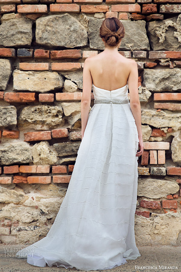 francesca miranda bridal fall 2014 madelaine strapless wedding dress back view