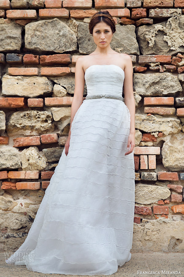 francesca miranda bridal fall 2014 madelaine strapless wedding dress