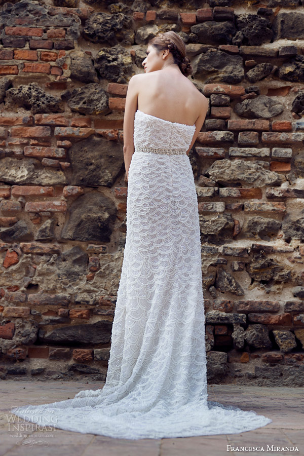 francesca miranda bridal fall 2014 pauline strapless wedding dress back