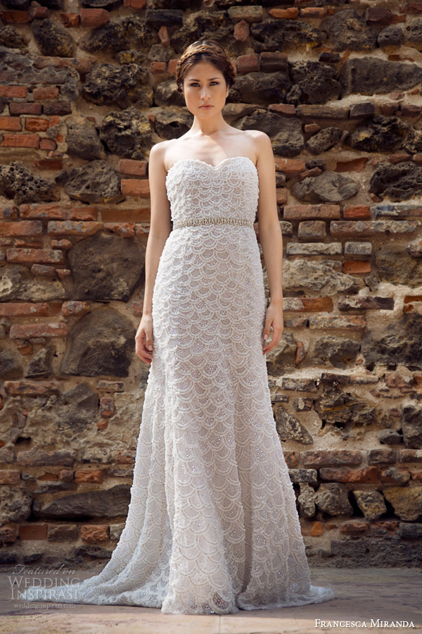 francesca miranda bridal fall 2014 pauline strapless wedding dress