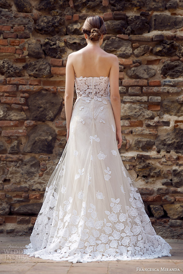 francesca miranda bridal fall 2014 strapless wedding dress allure back