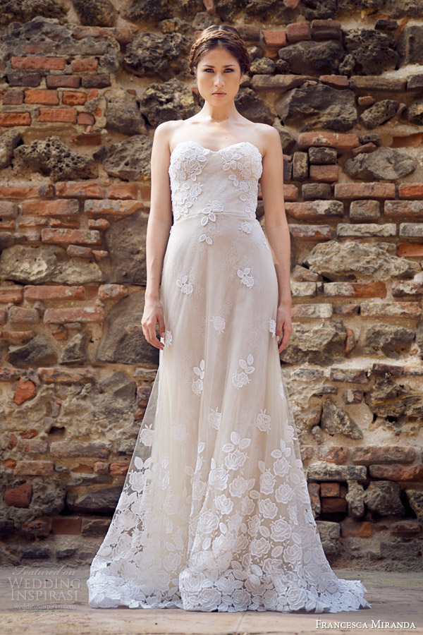 francesca miranda bridal fall 2014 strapless wedding dress allure front