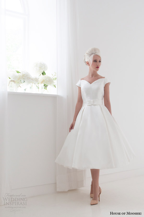 house of mooshki spring 2015 maggie short tea length wedding dress cap sleeves