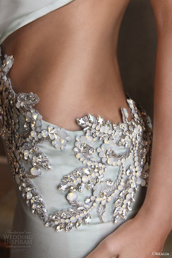 orkalia fall 2014 couture sexy strapless cutout gown detail