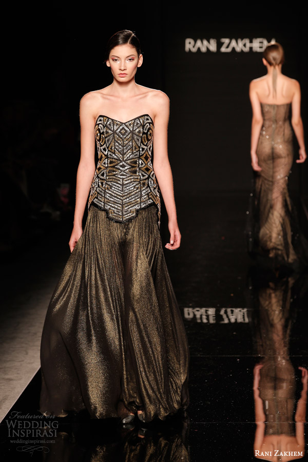 rani zakhem couture fall 2014 look 16 strapless copper gown