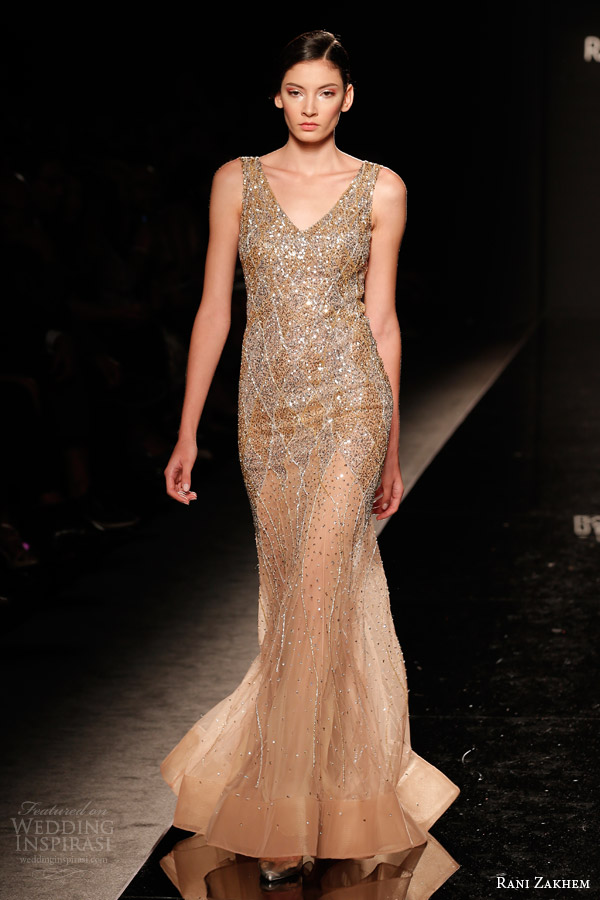 rani zakhem couture fall 2014 look 26 sleeveless sheath dress