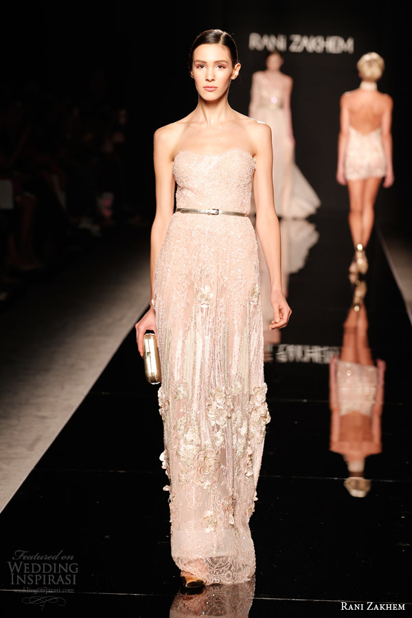 rani zakhem couture fall 2014 look 3 strapless gown