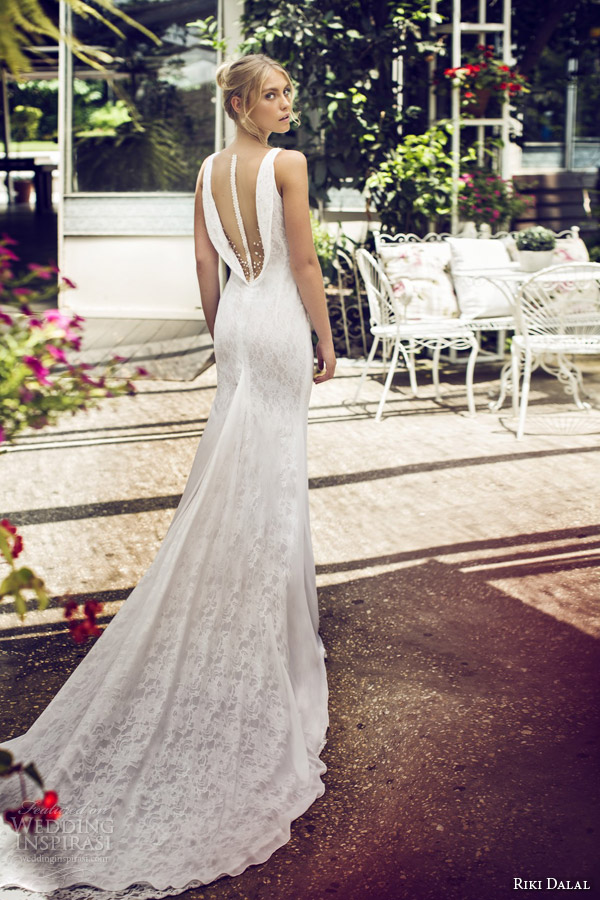 riki dalal 2015 scent of provence sleeveless sheath wedding dress v neck illusion back