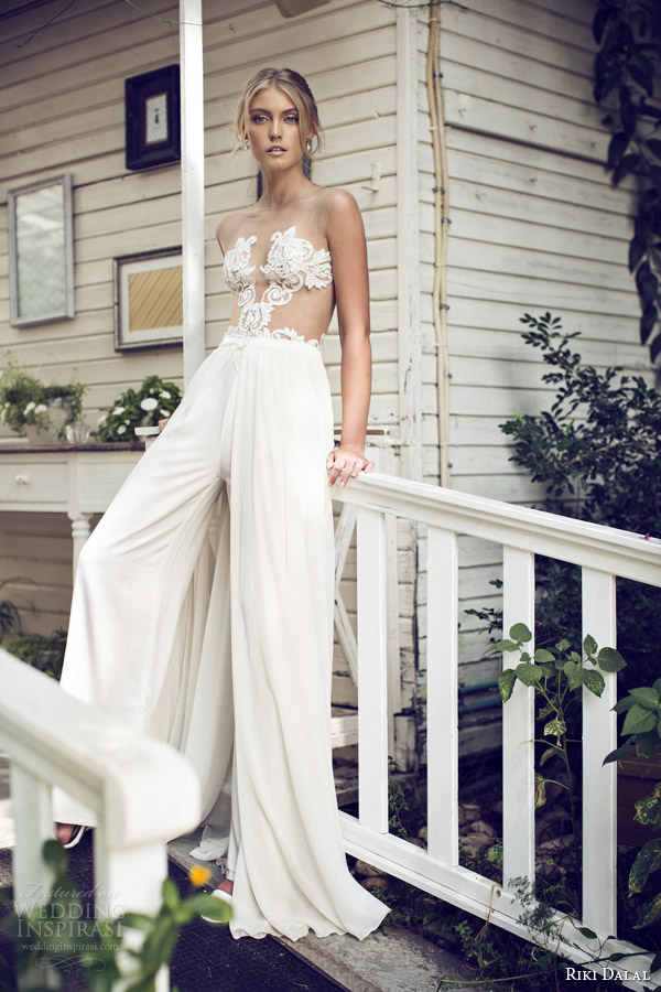 riki dalal bridal 2015 sexy wedding dress pants