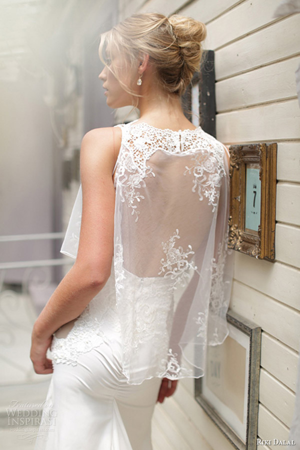 riki dalal bridal 2015 sleeveless wedding dress 1511 back view