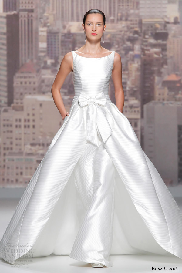 rosa clara 2015 bridal runway sandrine sleeveless wedding dress bateau neckline