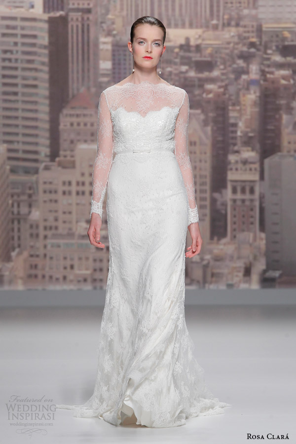 rosa clara 2015 bridal runway santafe long sleeve wedding dress