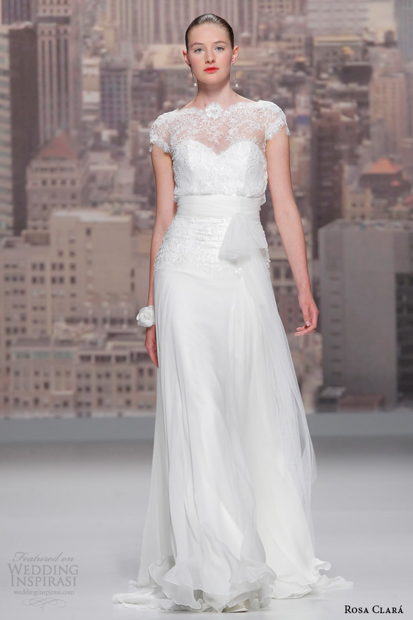rosa clara 2015 bridal runway sil cap sleeve wedding dress