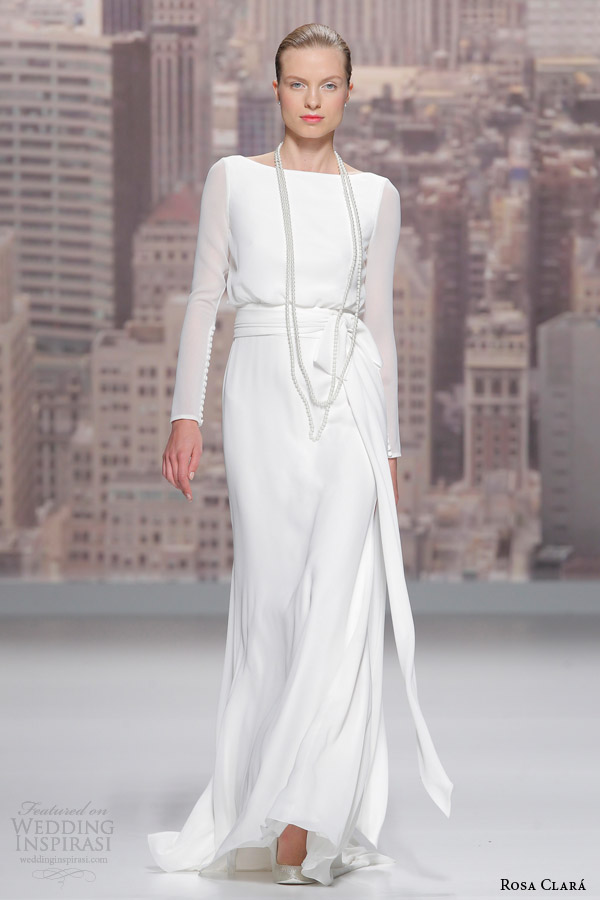 rosa clara bridal 2015 runway sal long sleeve wedding dress