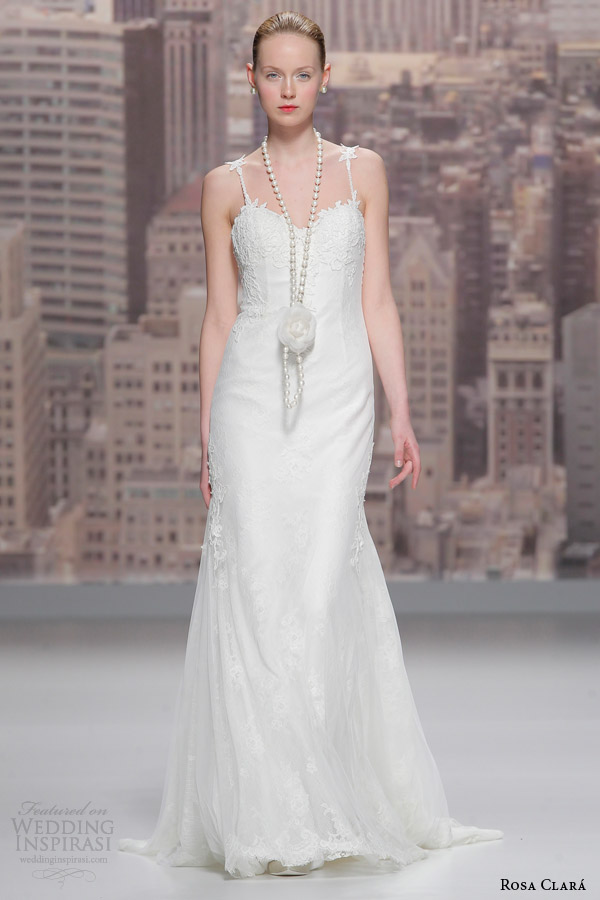 rosa clara bridal 2015 runway silvia wedding dress with straps