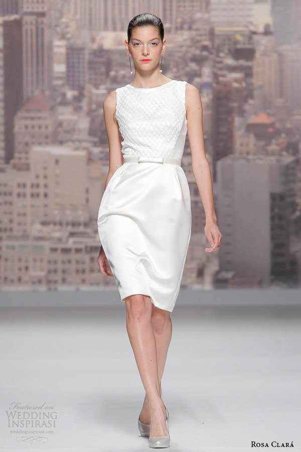 rosa clara bridal 2015 runway sirena sleeveless beaded bodice short wedding dress