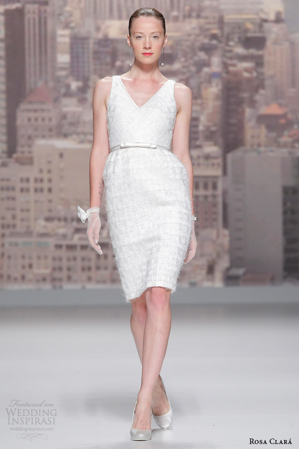 rosa clara bridal 2015 runway sleeveless short wedding dress