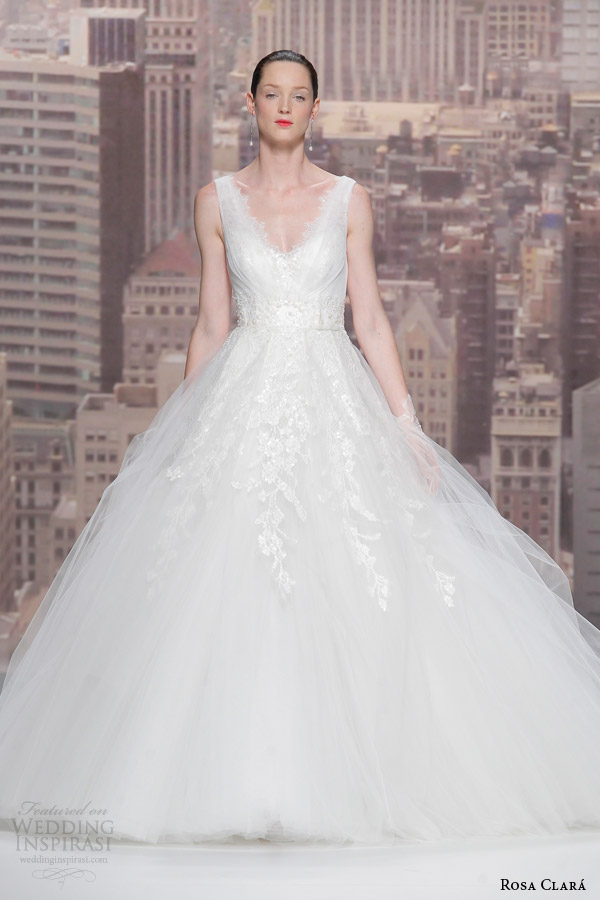 rosa clara wedding dress 2015 sleeveless ball gown v neck