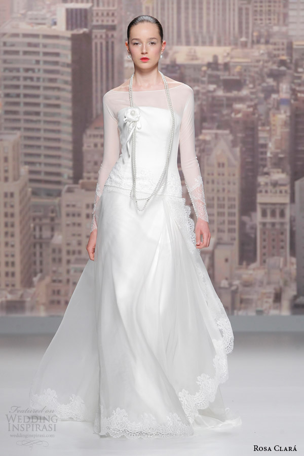 rosa clara wedding dresses 2015 bridal runway long sleeve gown lace accents