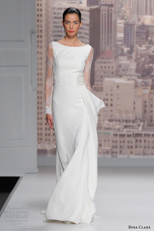 rosa clara wedding gowns 2015 runway saeta lace long sleeve wedding dress
