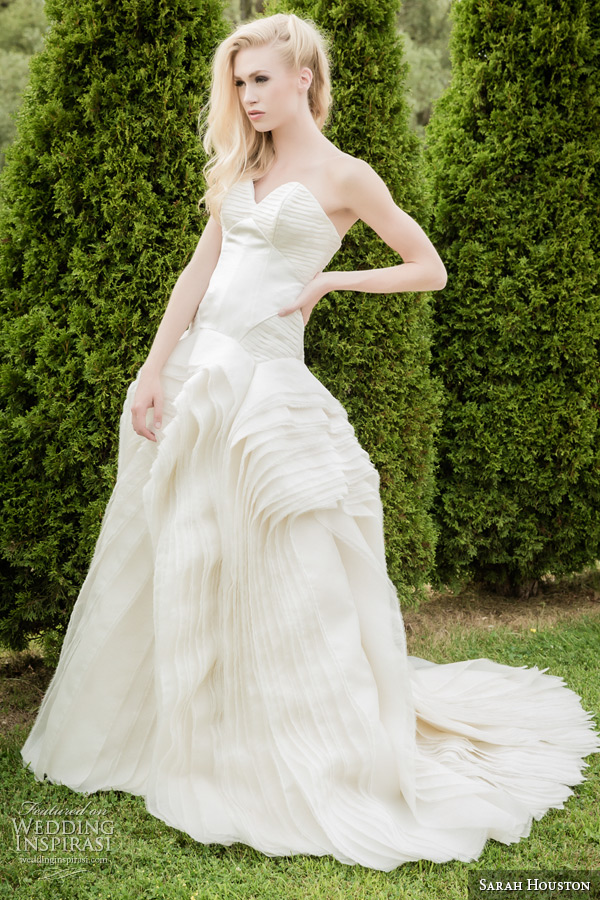 sarah houston 2015 bridal collection strapless sweetheart ball gown wedding dress romance