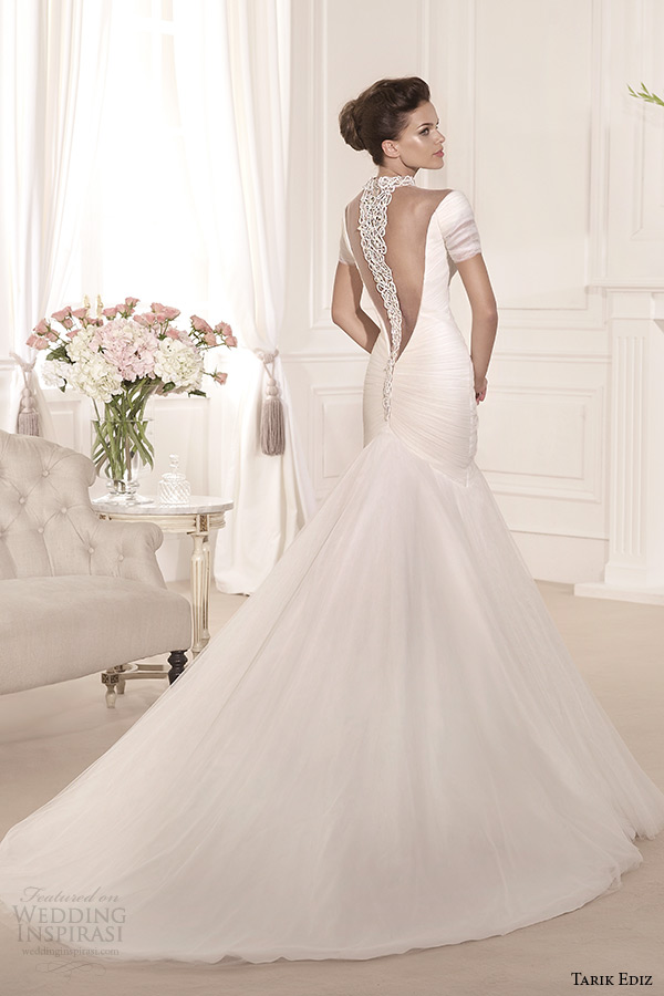 tarik ediz 2014 bridal collection off the shoulder mermaid wedding dress yosun back